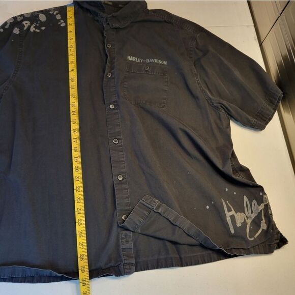 HARLEY Davidson Men's 2XL Black Bleach Style Graffiti Graphics Potato Potato - Picture 9 of 14